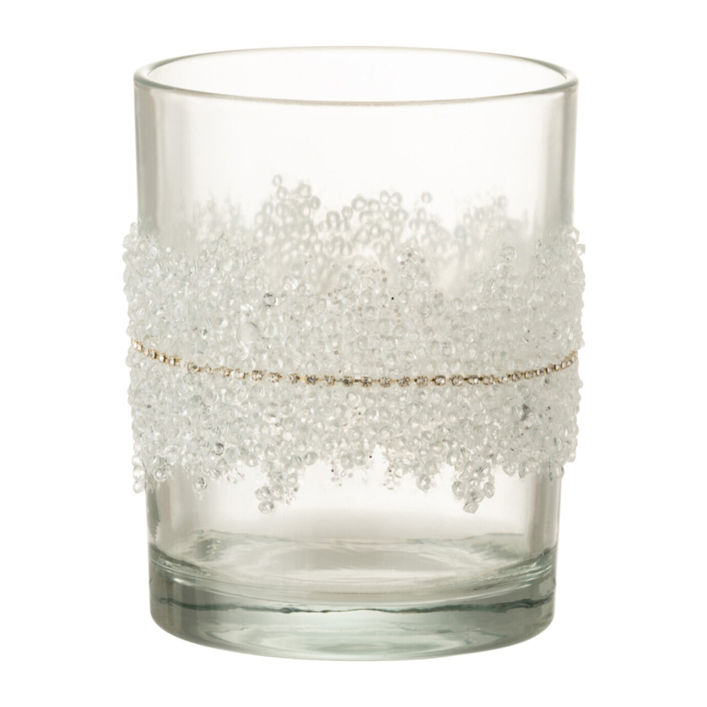 J-Line photophore Glace Diamant Lignes - verre - transparent - large