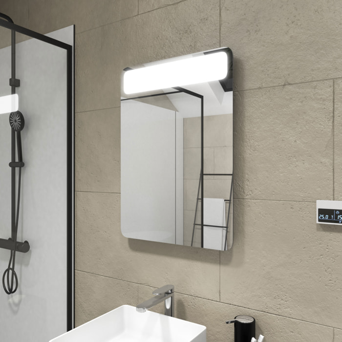 Miroir salle de bain avec bandeau Led - 50x70x5 cm - CLOUD