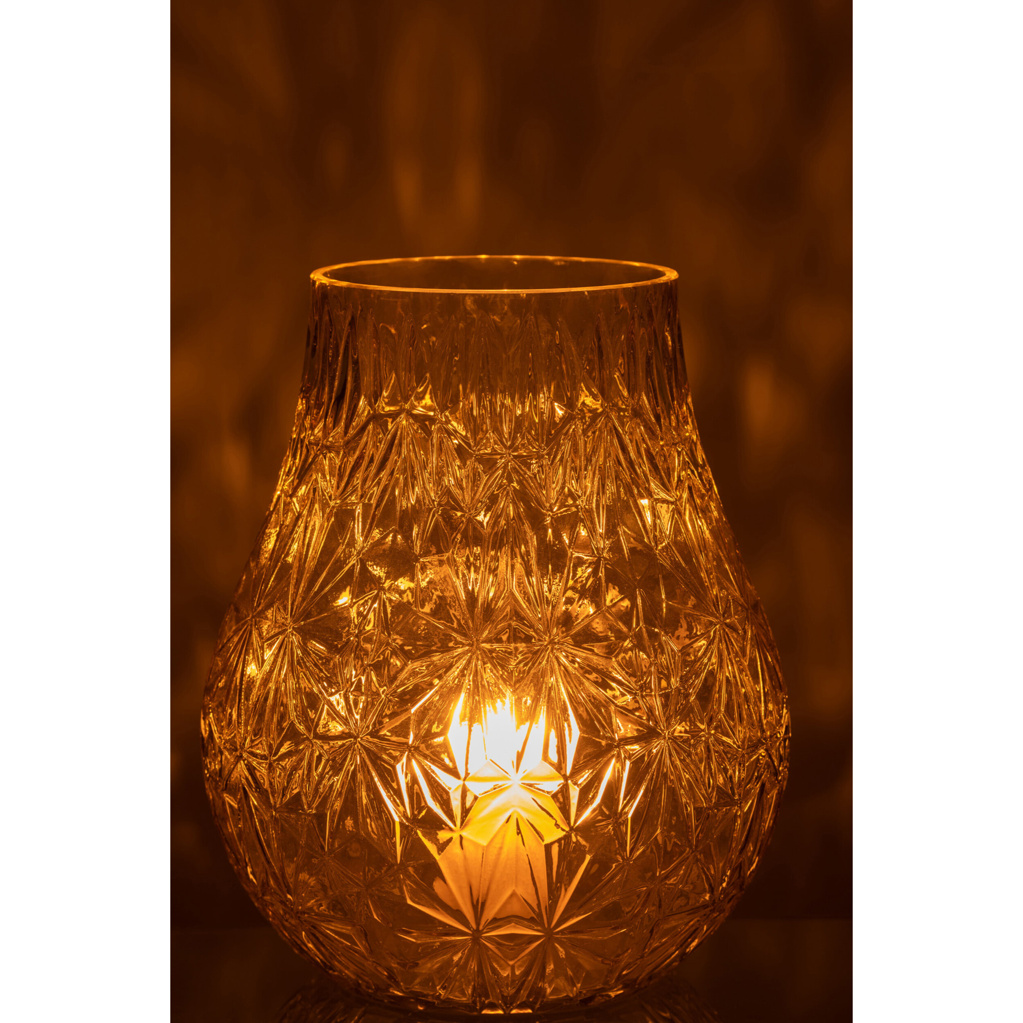 J-Line vase Nox Taille - verre - jaune - large - 28 cm de hauteur