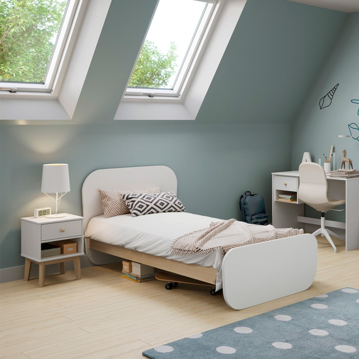 Lit enfant avec tête de lit en bois - ELISE