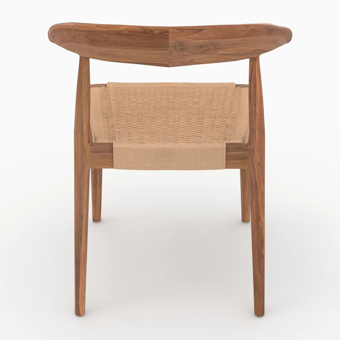 Lot de 2 chaises en bois de teck et cordage type loom - Alia