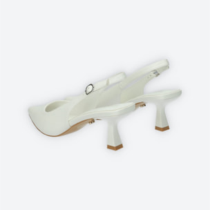 Décolleté sling back Donna Tata Italia Bianco