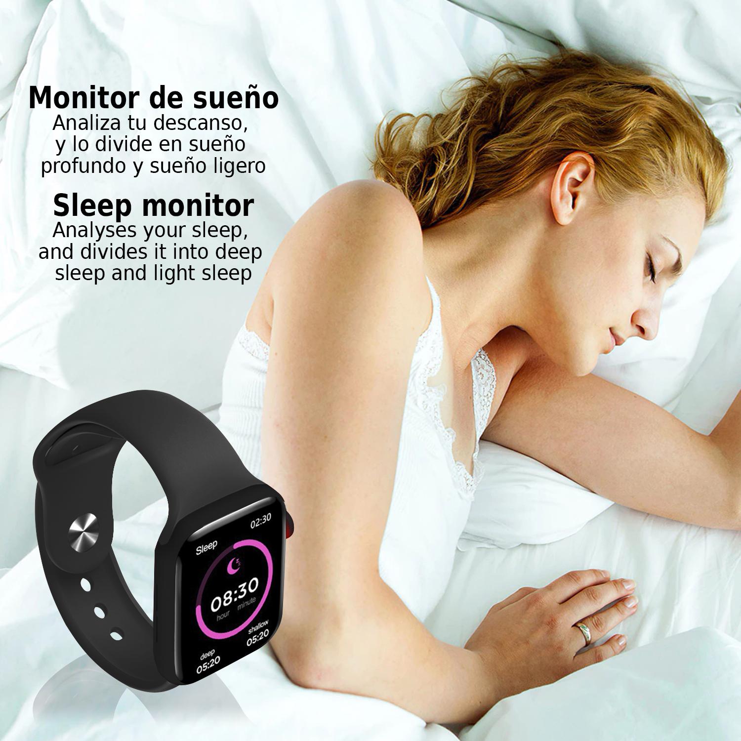 Smartwatch W27 con monitor cardíaco, tensión y de O2 en sangre. Modos deportivos indoor y exteriores. Corona multifunción inteligente.