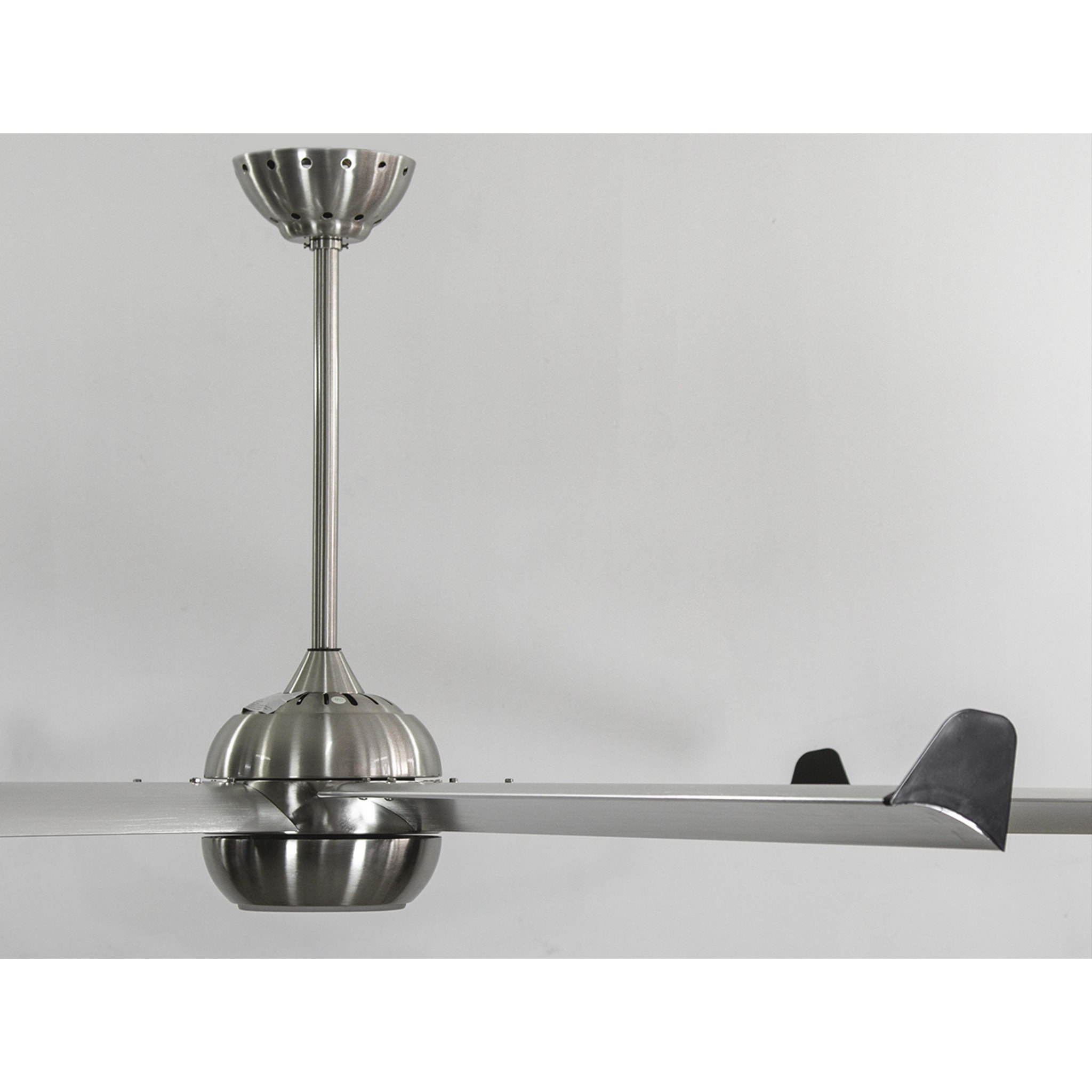 Ventilador de techo DC plata con aspas de aluminio 236cm y luz para 125m2 BIGCOOL BS-BS PURLINE