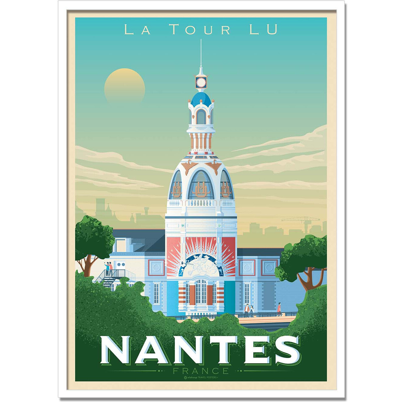 Affiche - Nantes La Tour Lu - Olahoop Travel Posters
