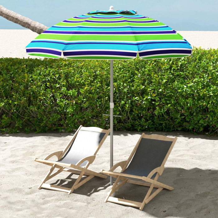 Parasol inclinable réglable de plage protection UV40+ Ø178 cm sac transport inclus