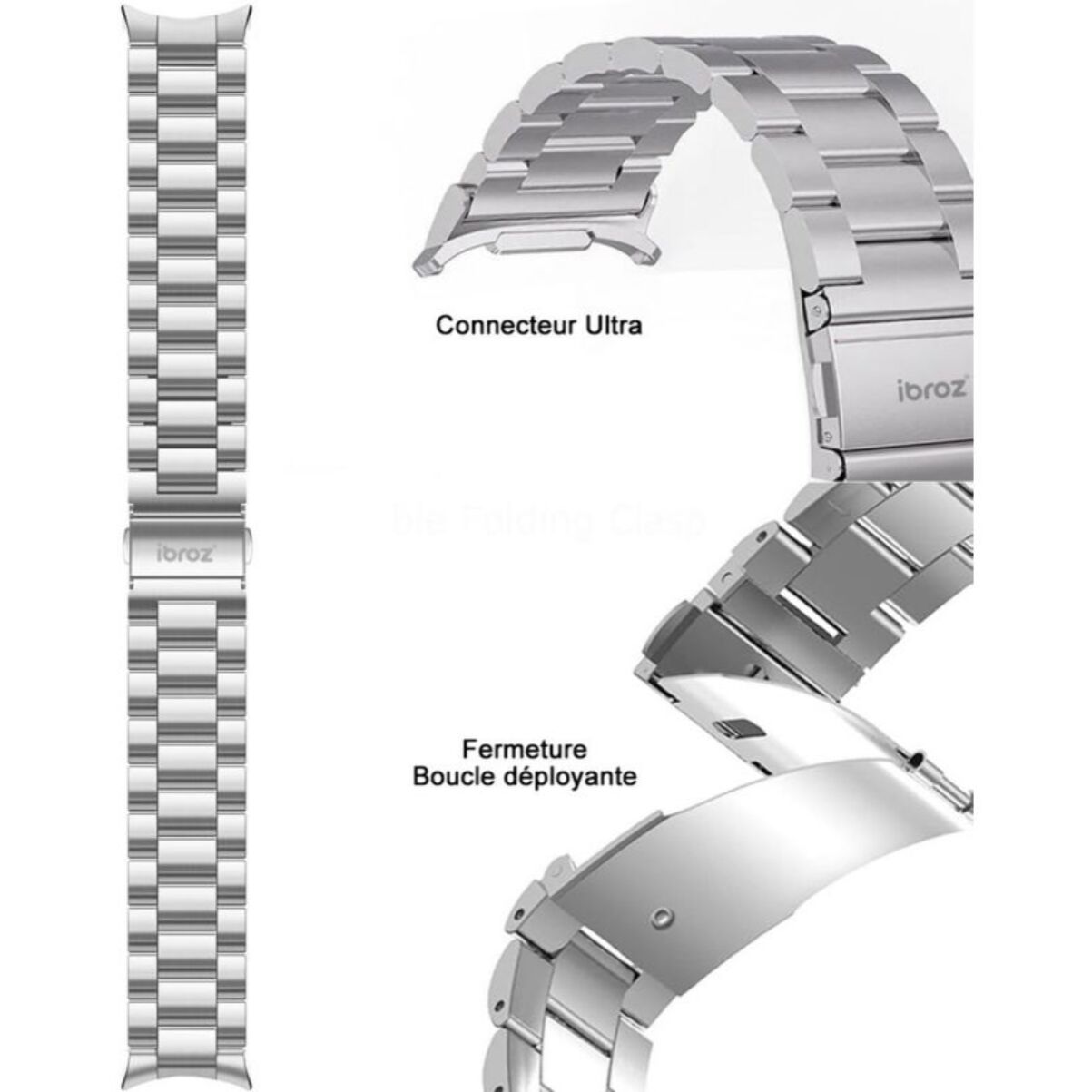 Bracelet IBROZ Galaxy Watch Ultra 47 mm acier silver