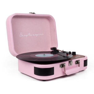 Tocadiscos Bluetooth VC600 - Reproductor y convertidor de vinilos - Rosa