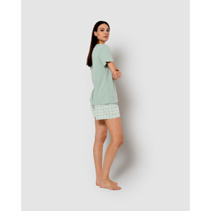 Pijama corto algodón sagitario verde tiffany