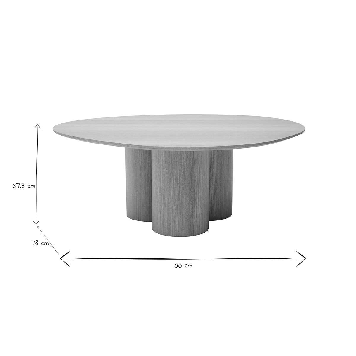 Table basse design bois clair L100 cm HOLLEN