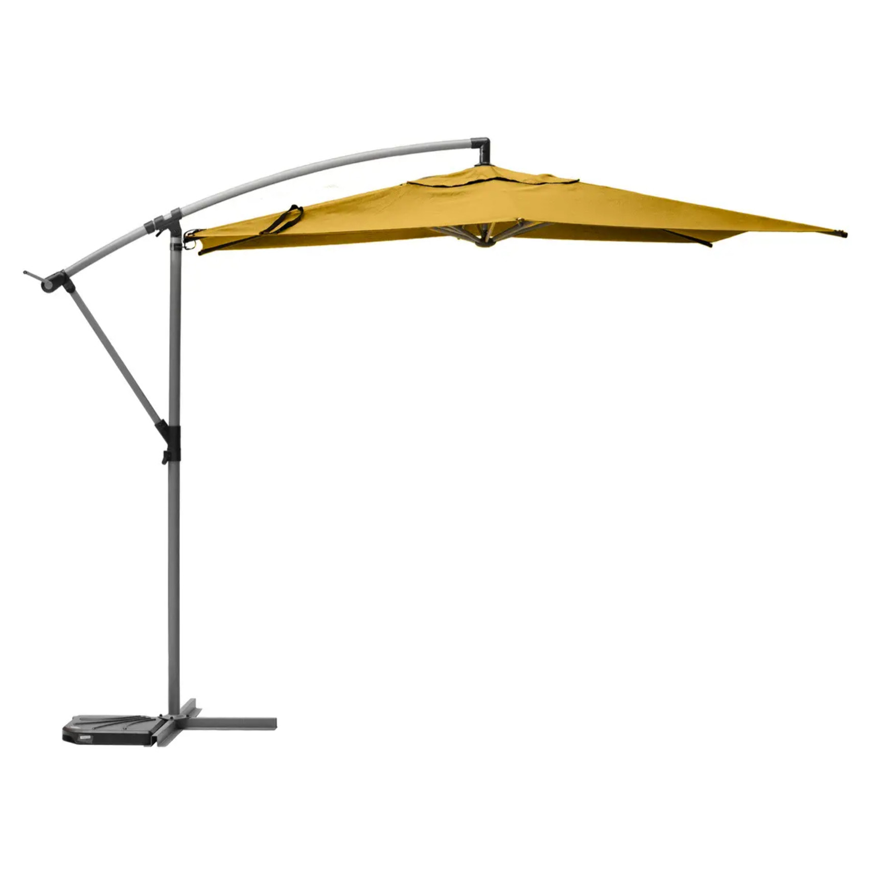 Parasol déporté rond Manoa Jaune moutarde & Graphite