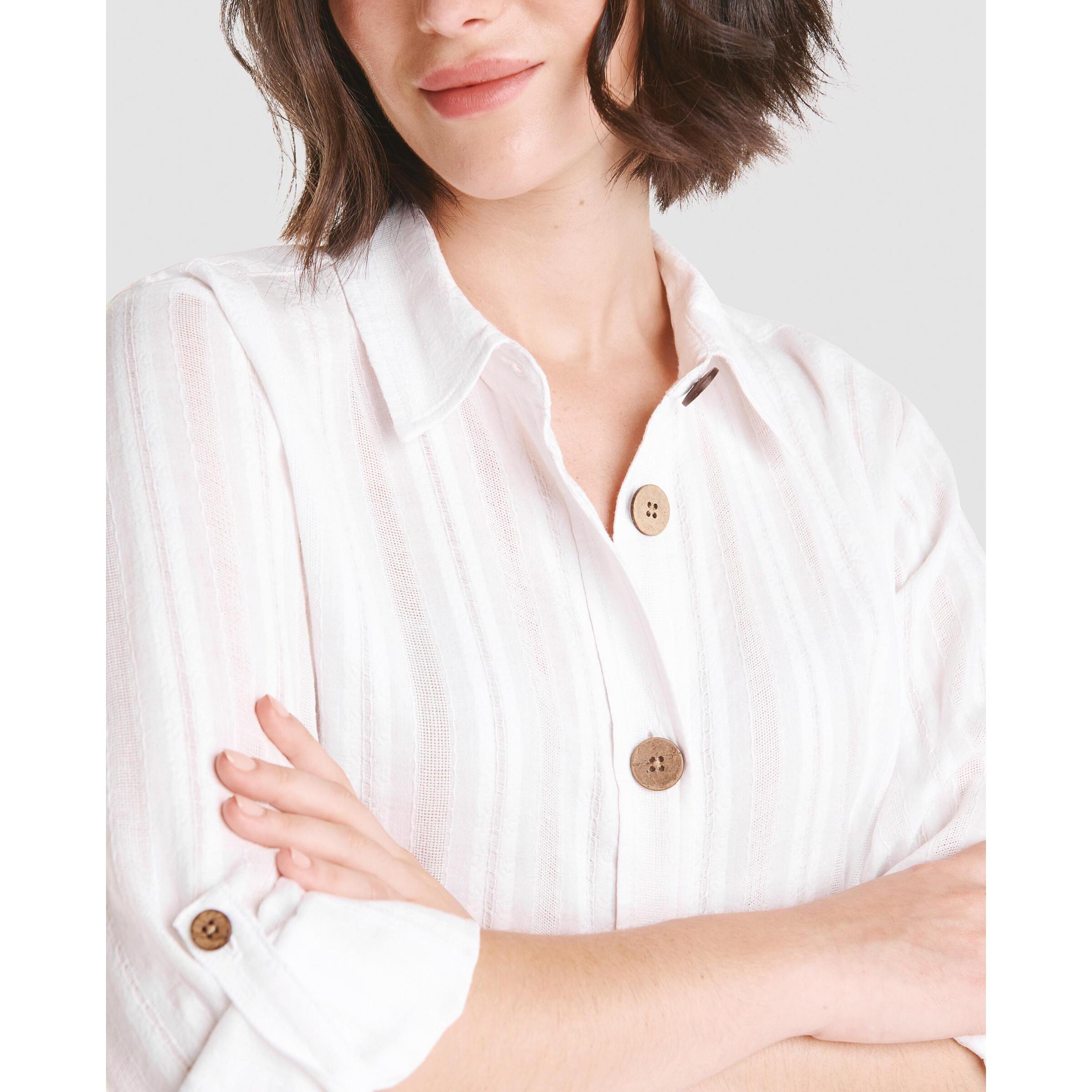 Vestido Blanco Abierto Botones