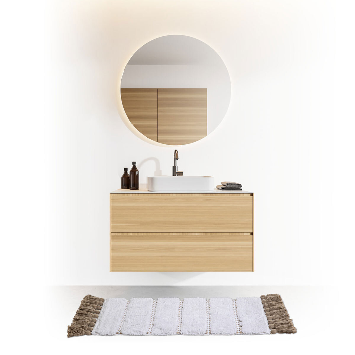 Tapis 50x75 cm Blanc Taupe Solar Power