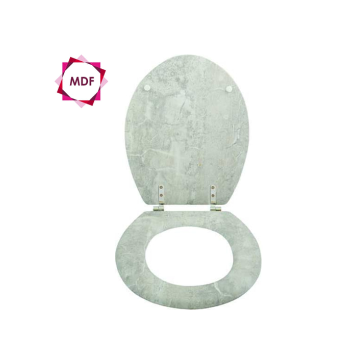 Abattant wc MDF Gris - Charnières Inox MSV