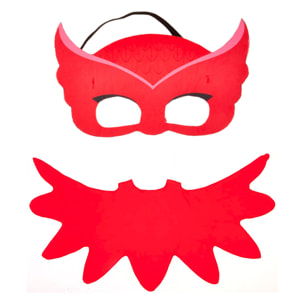 Gufetta Owlette Costume Maschera Carnevale Travestimento PJ Masks Rosso Bambina