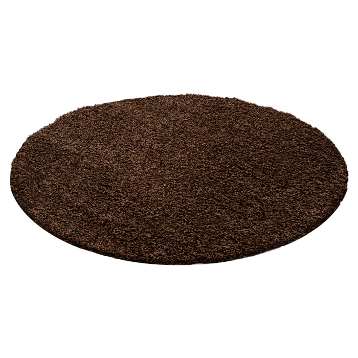 OTTAWA - Tapis rond shaggy uni Marron