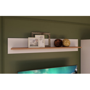 Etagère murale décor chêne et gris clair 160 cm - PENNY