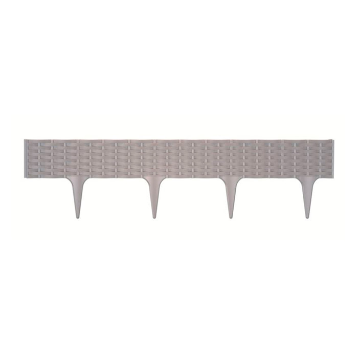 Frontera de cesped ibra para jardin de plastico 390 cm (78,55 x 18,65 cm pieza) en color gris