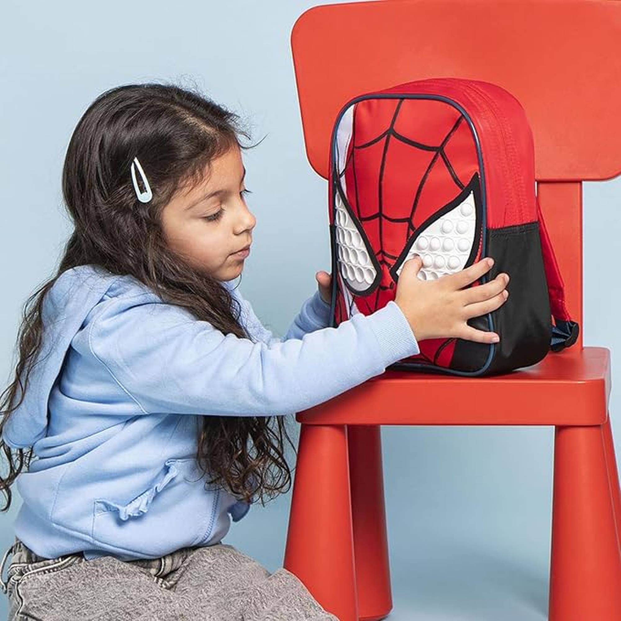 Mochila infantil personaje spiderman, unisex niños, rojo, pequeña