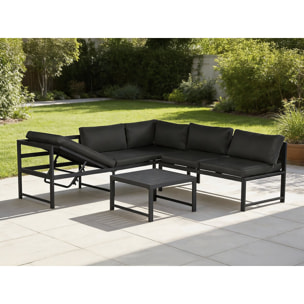 Ensemble salon de jardin en métal "Etna" - 6 places - Gris