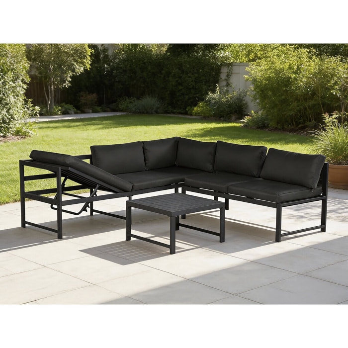 Ensemble salon de jardin en métal "Etna" - 6 places - Gris