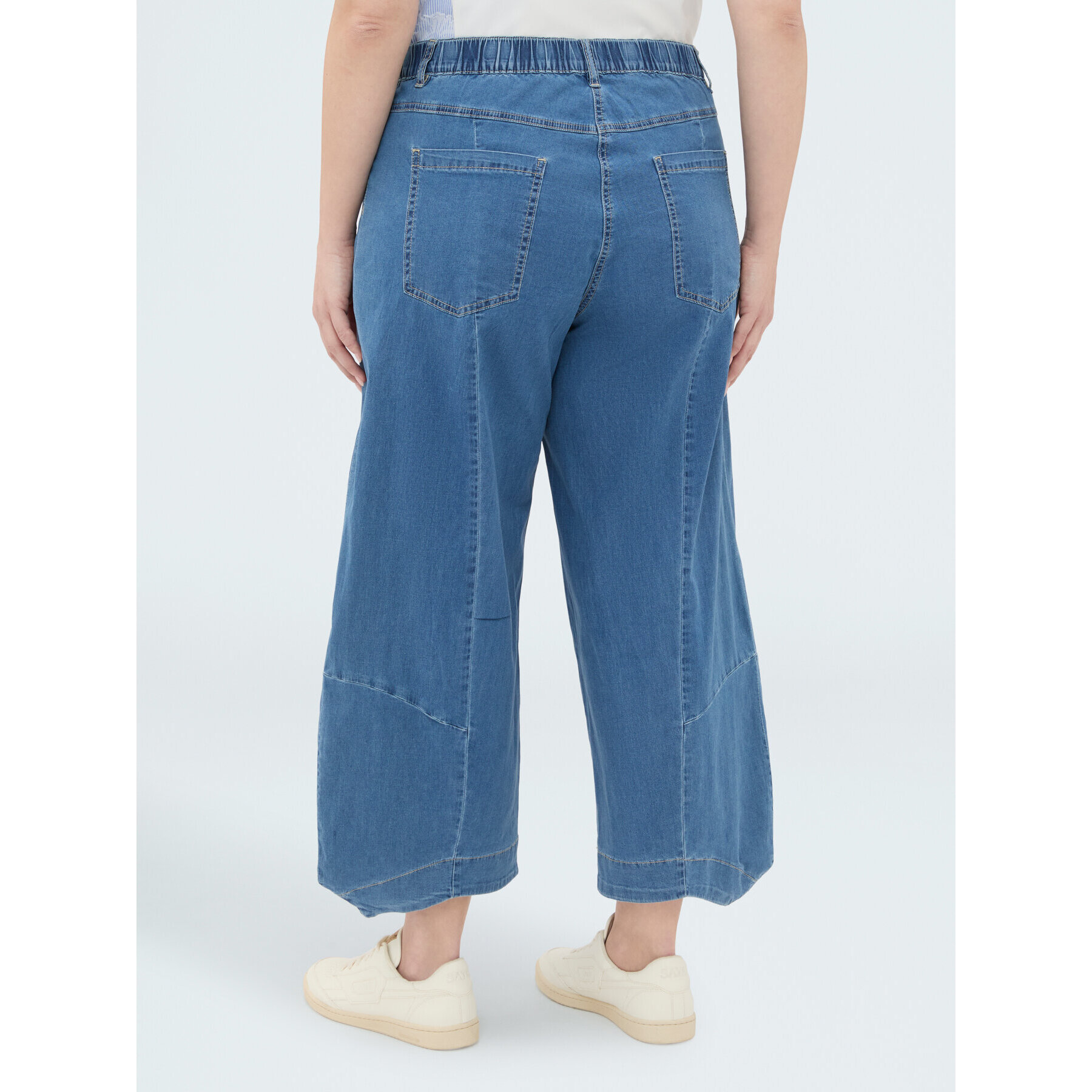 Fiorella Rubino - Jeans baggy in denim effetto washed - Blu