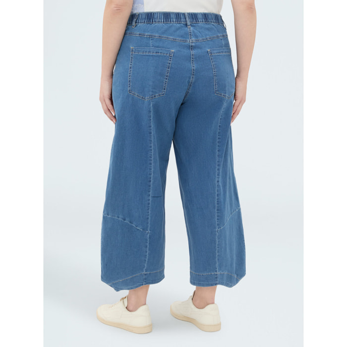 Fiorella Rubino - Jeans baggy in denim effetto washed - Blu