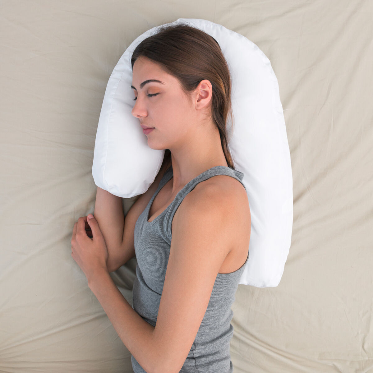 Almohada Ergonómica de Postura Lateral U Slupill InnovaGoods - Blanco