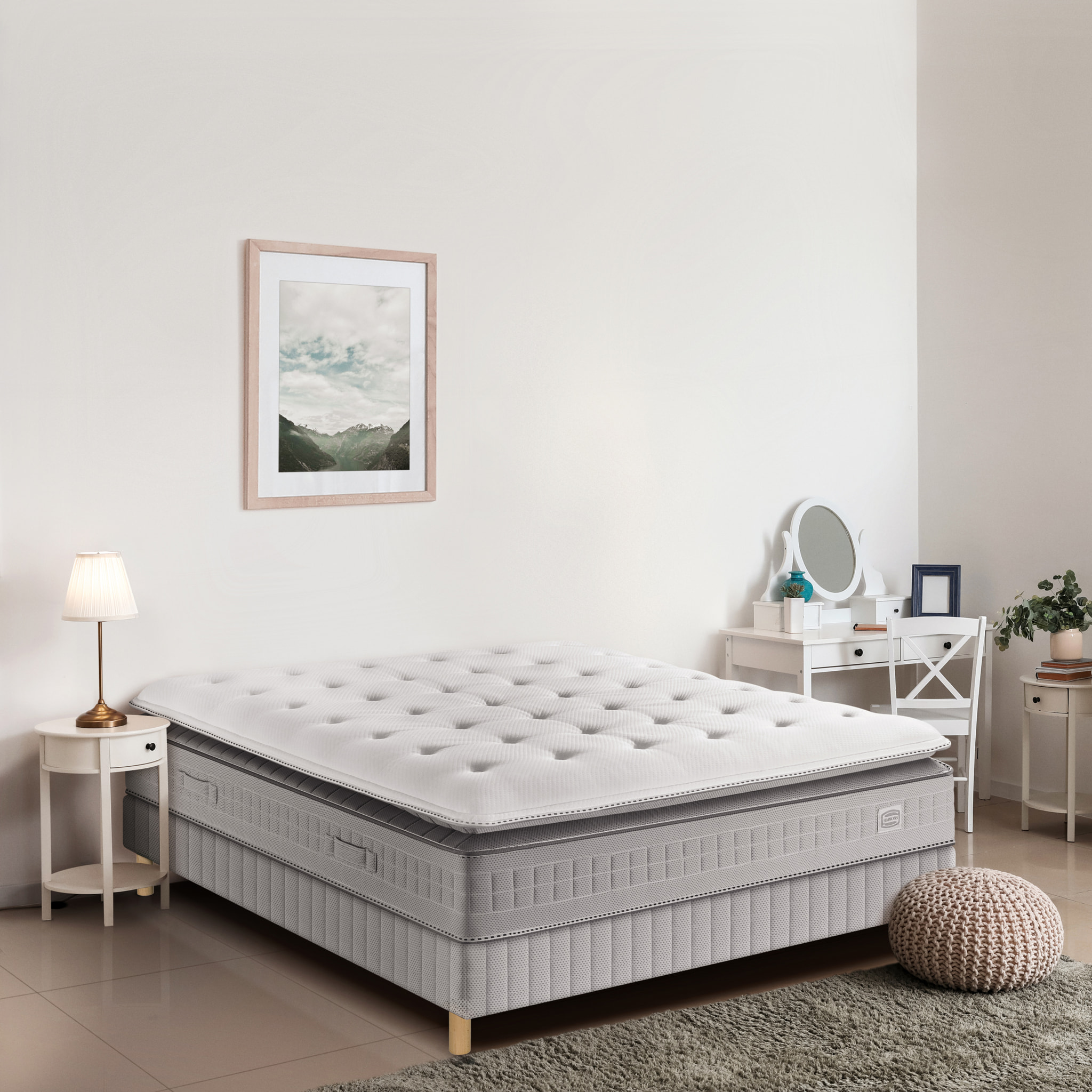 Ensemble EXTENSION matelas H29 Hybride, ferme, sommier