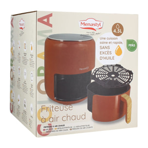 Friteuse à air chaud 4.5lcolorama brique avec poignée finition bois