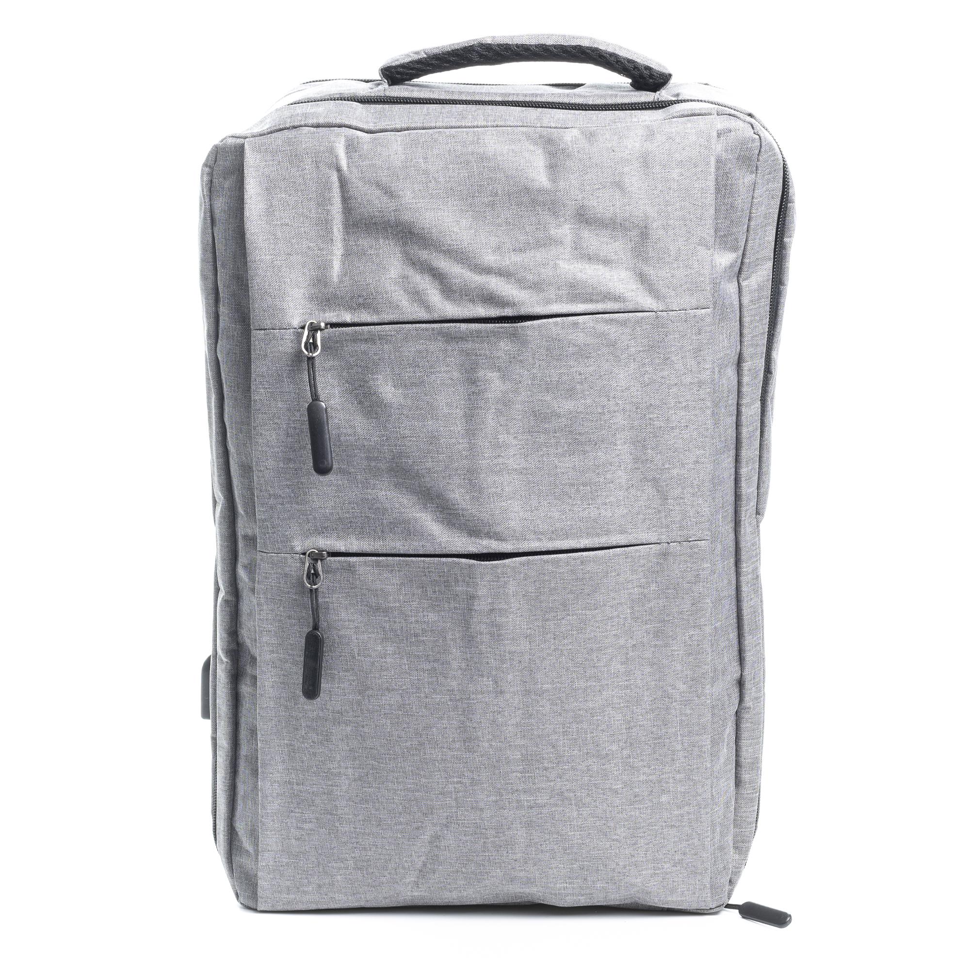 Zaino da cabina multiscomparto, porta laptop 17''. Adattabile a Trolley. Presa USB esterna nascosta.