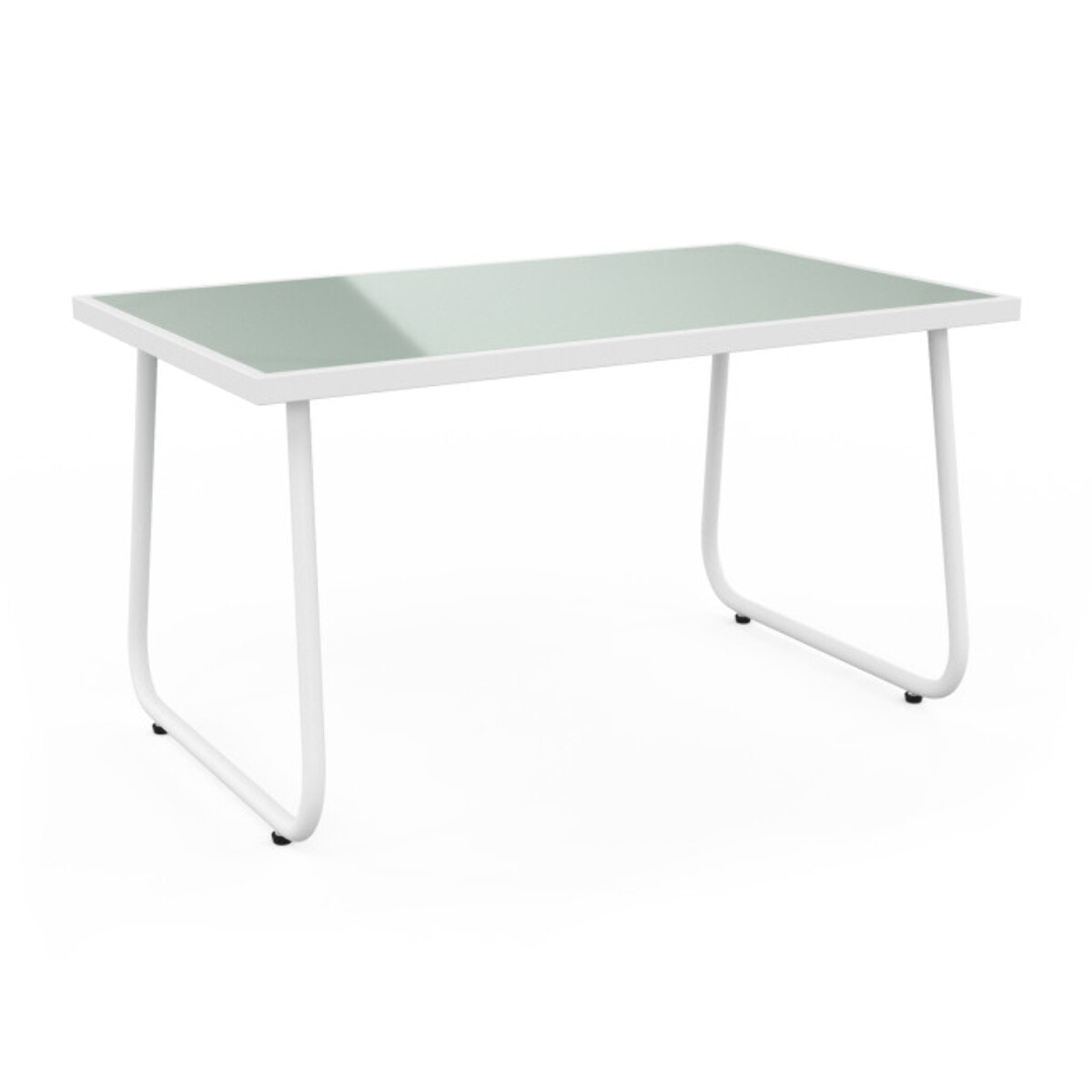 Salon de jardin 4 places en textilène blanc et beige