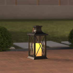 Lanterne solaire noir H28cm