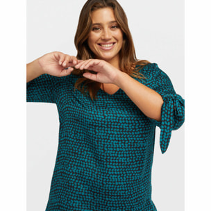 Fiorella Rubino - Vestido estampado con lazos - Verde