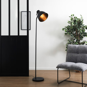 Lampadaire Metal Indus Noir H170cm