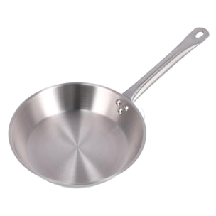 sartén en acero inoxidable, apta para inducción y sin antiadherente