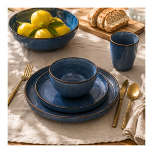 Lot de 6 grandes assiettes, BLUE MOON