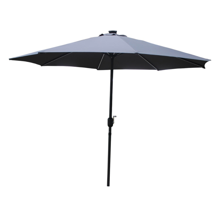 Parasol droit rond led Ø 3 m gris ITALORA