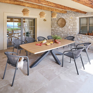 Table de jardin 10 places Oraclion marron