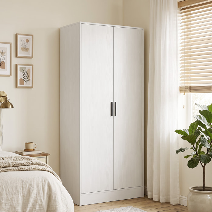 HOMCOM Armario Dormitorio Moderno, Armario Ropero con Barra para Colgar, Estantes, 70x37x164 cm, para Salón, Entrada, Blanco
