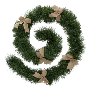 Guirlande boa 5 nœuds jute 20cmx2,7m 6 plis vert