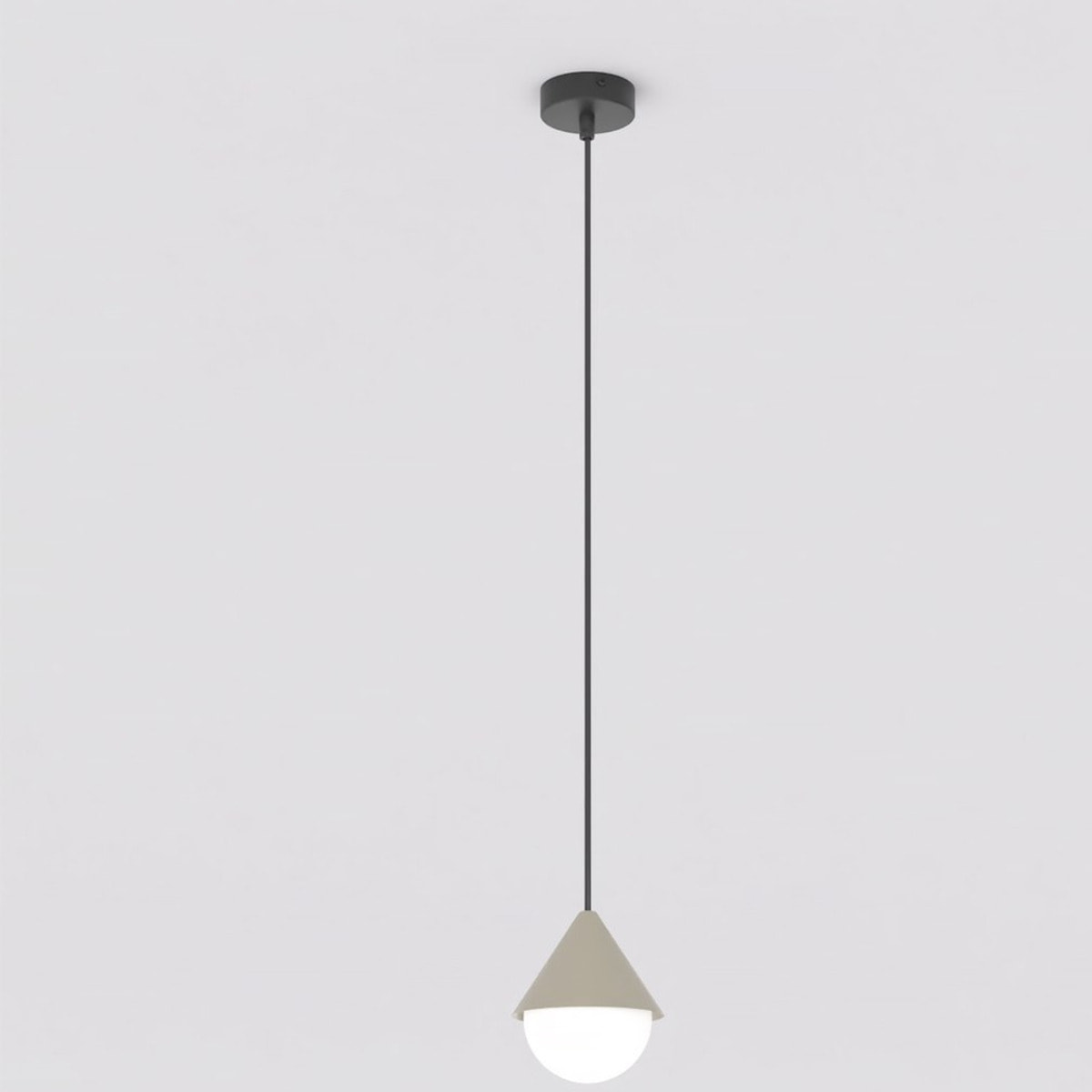 Lampada a sospensione Giro in acciaio nero e vetro