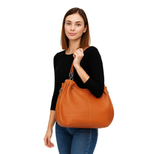 Borsa a mano da donna Made in Italy - Modello Ereba - 100% pelle - 38.0 x 30.0 x 12.0 cm