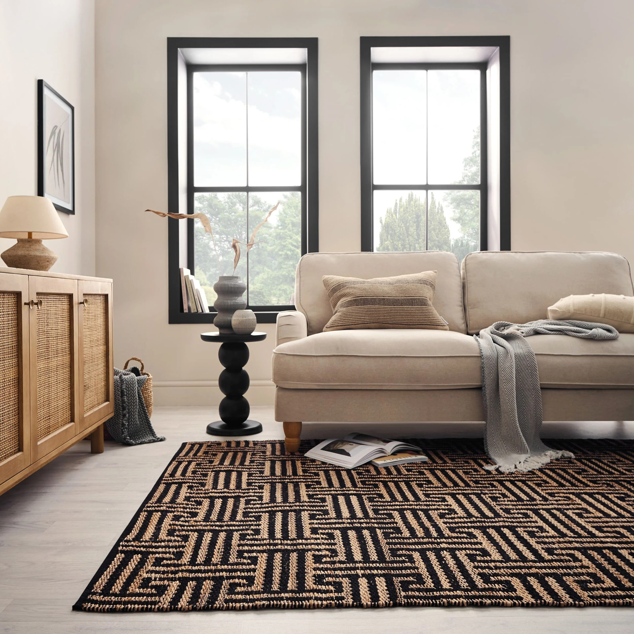 Tapis en jute MEANDER
