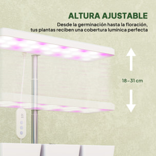 Lámpara de Planta Interior, 30 LED, Luz de Crecimiento de Espectro Completo, Ajustable en Altura con Temporizador Automático 8/12/16/24H, 5 de Brillo y 3 Cajas para Invernadero, Jardín