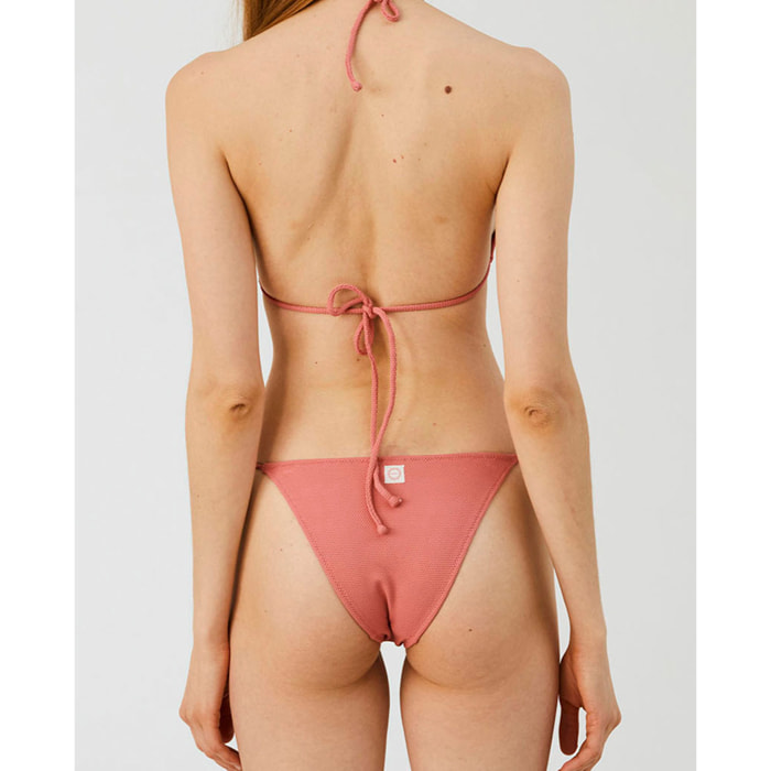 Braga de bikini semibrasileña con lazos en tejido piqué