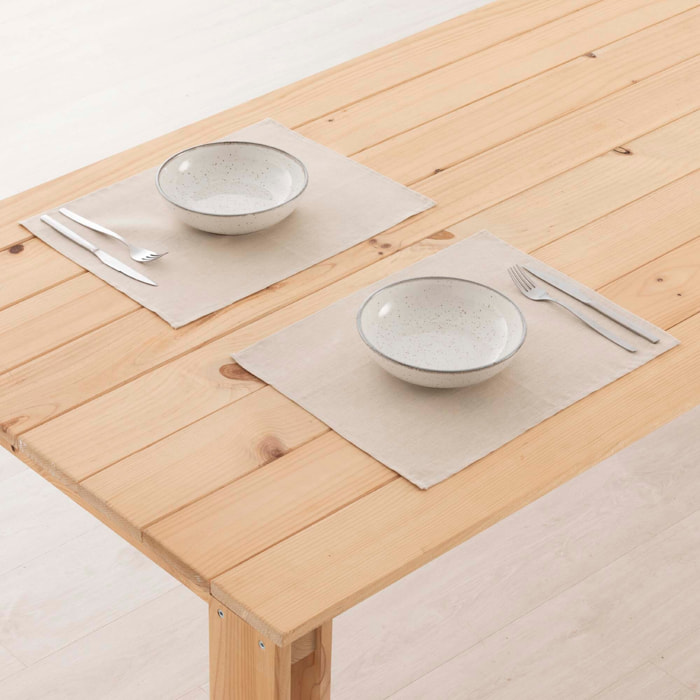 Lot de 2 sets de table imperméables et anti-taches 100% lin Fresno 45x35 cm