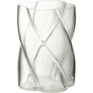 J-Line vase Swirly - verre - transparent - small - Ø 13.5 cm