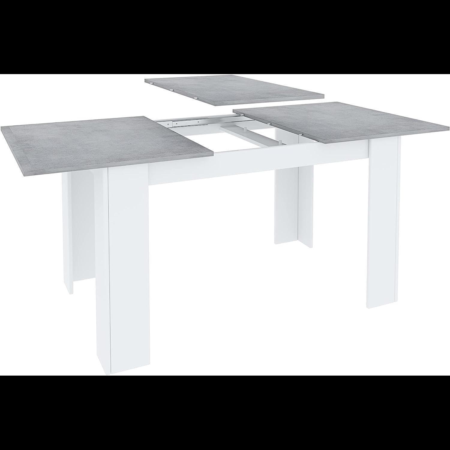 Tavolo da Pranzo Allungabile Estensibile Fino a 190 cm Tavolino Per 6 Persone Salotto Soggiorno Salone Design Moderno 190 x 78 x 90 cm Bianco Grigio