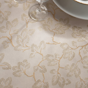 Nappe nöel tissu jacquard antitaches BRANCHES GOLD